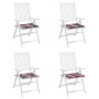 Cojines de silla de jardín 4 uds tela a cuadros rojo 40x40x3 cm
