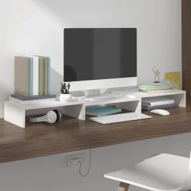 Monitorständer aus massivem weißem Kiefernholz, 80 x 24 x 10,5 cm von vidaXL, TV-Möbel - Ref: Foro24-813940, Preis: 32,94 €, ...