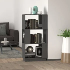 Gray pine wood shelf/space divider 51x25x101 cm by vidaXL, Bookcases and shelves - Ref: Foro24-814036, Price: 45,33 €, Discou...
