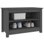 Solid pine wood shoe bench in gray, 70x38x45.5 cm by vidaXL, Shoe racks and shoe organizers - Ref: Foro24-813771, Price: 39,6...