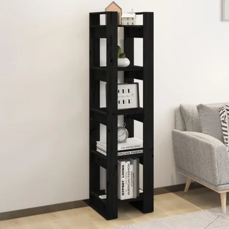 Estantería/divisor de espacios madera pino negro 41x35x160 cm by vidaXL, Bookcases and shelves - Ref: Foro24-813873, Price: 5...