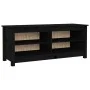 Schuhablage Bank Massivholz Kiefer schwarz 110x38x45,5 cm von vidaXL, Schuhregale und Schuhorganisatoren - Ref: Foro24-813778...