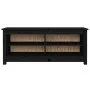 Schuhablage Bank Massivholz Kiefer schwarz 110x38x45,5 cm von vidaXL, Schuhregale und Schuhorganisatoren - Ref: Foro24-813778...