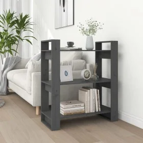 Regal/Raumteiler aus grauem Kiefernholz, 80 x 35 x 91 cm von vidaXL, Bücherregale und Regale - Ref: Foro24-813901, Preis: 39,...