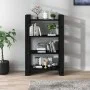Estantería/divisor de espacios madera pino negro 80x35x125 cm de vidaXL, Librerías y estanterías - Ref: Foro24-813908, Precio...