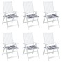 Cojines de silla de jardín 6 uds tela a cuadros gris 40x40x3 cm