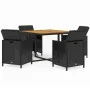 Garden dining set 5 pieces with black synthetic rattan cushions by vidaXL, Garden sets - Ref: Foro24-3095519, Price: 314,94 €...
