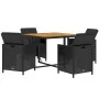 Garden dining set 5 pieces with black synthetic rattan cushions by vidaXL, Garden sets - Ref: Foro24-3095519, Price: 314,94 €...
