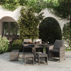Garden dining set 9 pieces and gray synthetic rattan cushions by vidaXL, Garden sets - Ref: Foro24-3095511, Price: 491,21 €, ...