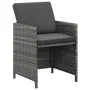 Garden dining set 9 pieces and gray synthetic rattan cushions by vidaXL, Garden sets - Ref: Foro24-3095511, Price: 484,11 €, ...