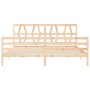 Bed frame with solid wood headboard 200x200 cm by vidaXL, Beds and slatted bases - Ref: Foro24-3194396, Price: 145,26 €, Disc...