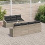 Conjunto de sofá de jardín 8 pcs Gris Claro 55 x 55 x 37 cm