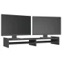 Monitorständer aus massivem grauem Kiefernholz 100x27x15 cm von vidaXL, Computersockel und -erhöhungen - Ref: Foro24-814026, ...