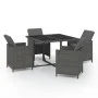 5-piece garden dining set with gray synthetic rattan cushions by vidaXL, Garden sets - Ref: Foro24-3095509, Price: 374,82 €, ...