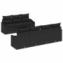 Conjunto de sofá de jardín Manual 8 pcs Negro 55 x 55 x 37 cm