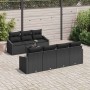 Conjunto de sofá de jardín Manual 8 pcs Negro 55 x 55 x 37 cm
