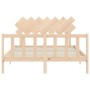 Estructura de cama con cabecero madera maciza 140x190 cm de vidaXL, Camas y somieres - Ref: Foro24-3193446, Precio: 127,30 €,...