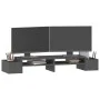 Monitor stand solid gray pine wood 100x27.5x15 cm by vidaXL, Computer bases and risers - Ref: Foro24-813971, Price: 35,21 €, ...