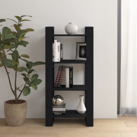 Black solid wood shelving/space divider 60x35x125 cm by vidaXL, Bookcases and shelves - Ref: Foro24-813888, Price: 59,42 €, D...
