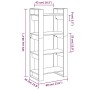 Black solid wood shelving/space divider 60x35x125 cm by vidaXL, Bookcases and shelves - Ref: Foro24-813888, Price: 59,42 €, D...