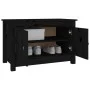 Solid black pine wood shoe cabinet 70x38x45.5 cm by vidaXL, Shoe racks and shoe organizers - Ref: Foro24-813783, Price: 56,34...