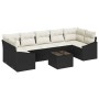 Conjunto de sofá de jardín Manual Negro y crema 55 x 55 x 37 cm
