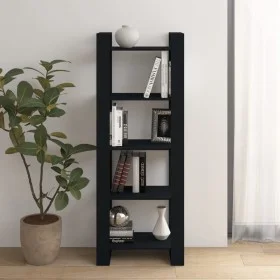Black solid wood shelving/space divider 60x35x160 cm by vidaXL, Bookcases and shelves - Ref: Foro24-813893, Price: 66,02 €, D...