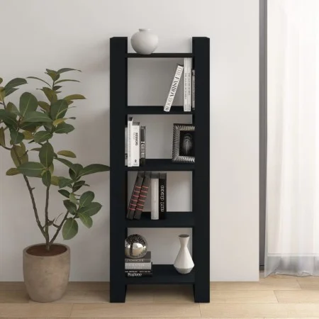 Black solid wood shelving/space divider 60x35x160 cm by vidaXL, Bookcases and shelves - Ref: Foro24-813893, Price: 66,01 €, D...