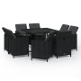 Garten Esstischgarnitur 9 tlg. und Kissen schwarz Kunststoff Rattan von vidaXL, Gartensets - Ref: Foro24-3095506, Preis: 535,...