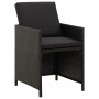 Garten Esstischgarnitur 9 tlg. und Kissen schwarz Kunststoff Rattan von vidaXL, Gartensets - Ref: Foro24-3095506, Preis: 535,...
