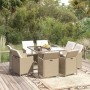 9-piece garden dining set with beige synthetic rattan cushions by vidaXL, Garden sets - Ref: Foro24-3095516, Price: 575,25 €,...