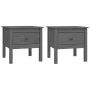 Side table 2 units solid pine wood gray 50x50x49 cm by vidaXL, Side tables - Ref: Foro24-813799, Price: 60,16 €, Discount: %