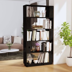 Black pine wood shelving/space divider 80x25x163.5 cm by vidaXL, Bookcases and shelves - Ref: Foro24-814068, Price: 83,57 €, ...