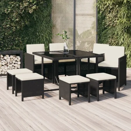 9-piece garden dining set and black synthetic rattan cushions by vidaXL, Garden sets - Ref: Foro24-3095507, Price: 445,30 €, ...