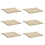 Cojines de silla de jardín 6 uds tela Oxford beige 50x50x4 cm
