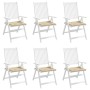 Cojines de silla de jardín 6 uds tela Oxford beige 50x50x4 cm