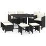 9-piece garden dining set and black synthetic rattan cushions by vidaXL, Garden sets - Ref: Foro24-3095507, Price: 445,30 €, ...
