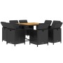 9-teiliges Garten-Essset und schwarze Kissen aus synthetischem Rattan von vidaXL, Gartensets - Ref: Foro24-3095521, Preis: 53...