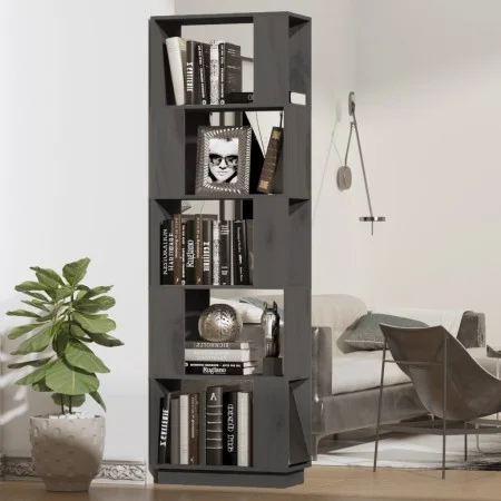 Shelf / space divider in gray pine wood 51x25x163.5 cm by vidaXL, Bookcases and shelves - Ref: Foro24-814046, Price: 63,31 €,...