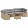 Conjunto de sofá de jardín Beige y Gris Claro 55 x 55 x 37 cm