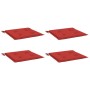 Cojines de silla de jardín 4 uds tela Oxford rojo 50x50x4 cm
