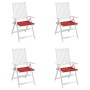 Cojines de silla de jardín 4 uds tela Oxford rojo 50x50x4 cm