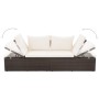 Cama de jardín 195x60 cm ratán sintético marrón de vidaXL, Camas para exteriores - Ref: Foro24-43954, Precio: 242,33 €, Descu...