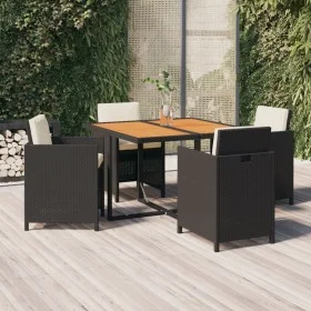 5-piece garden dining set with black synthetic rattan cushions by vidaXL, Garden sets - Ref: Foro24-3095518, Price: 329,86 €,...