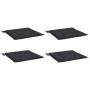 Cojines de silla de jardín 4 uds tela Oxford negro 50x50x4 cm