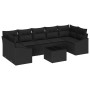 Conjunto de sofá de jardín Manual 8 pcs Negro 55 x 55 x 37 cm