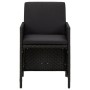 Set de comedor de jardín 9 pzas y cojines ratán sintético negro