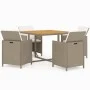 5-piece garden dining set with beige synthetic rattan cushions by vidaXL, Garden sets - Ref: Foro24-3095527, Price: 324,40 €,...