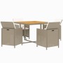5-piece garden dining set with beige synthetic rattan cushions by vidaXL, Garden sets - Ref: Foro24-3095527, Price: 328,27 €,...