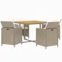 5-piece garden dining set with beige synthetic rattan cushions by vidaXL, Garden sets - Ref: Foro24-3095527, Price: 324,40 €,...